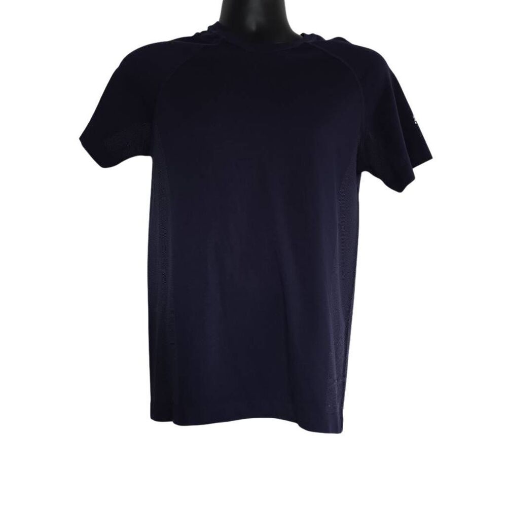 Fabletics Men's Size Small Navy Dri-Fit Gray Mesh Lined Short Sleeve T-shirt